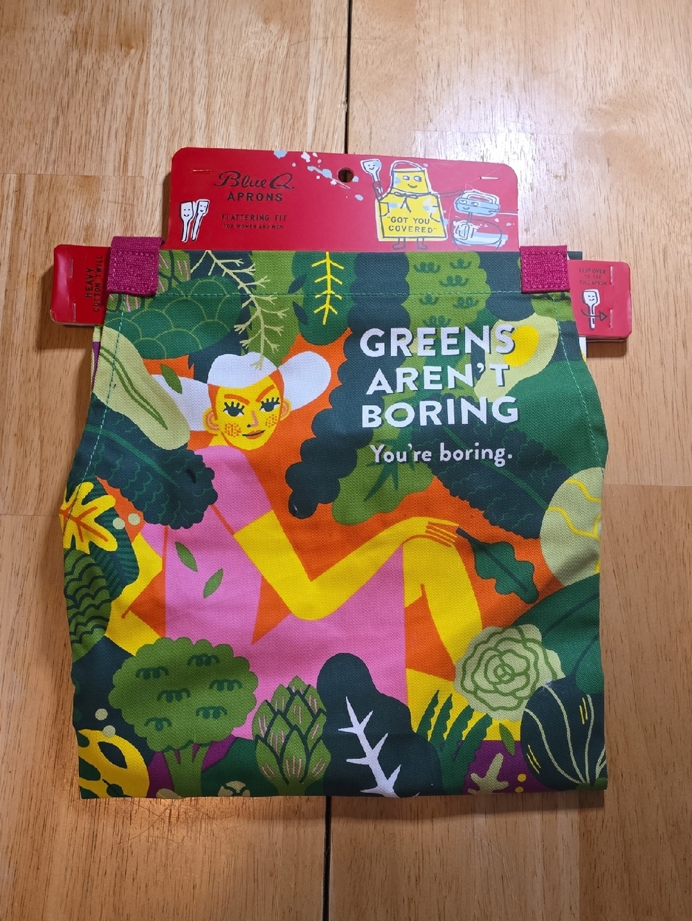 Blue Q Apron - Green, Pink, Yellow, Orange